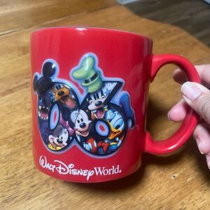 Disney Red Mug with Castle and Character Design